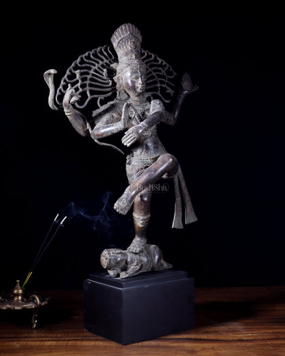 Dancing Shiva as Nataraja – Indonesian Bronze 22" Handcrafted Vintage Sculpture - Budhshiv.com