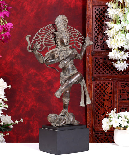 Dancing Shiva as Nataraja – Indonesian Bronze 22" Handcrafted Vintage Sculpture - Budhshiv.com