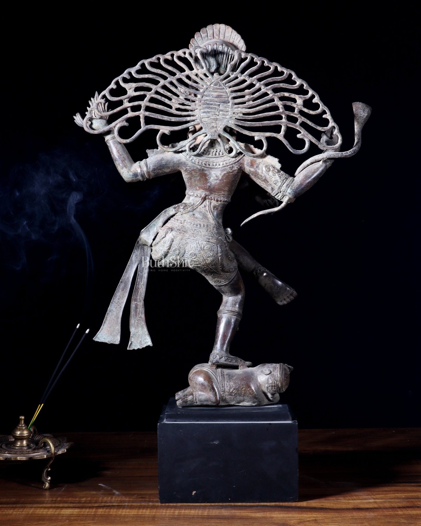 Dancing Shiva as Nataraja – Indonesian Bronze 22" Handcrafted Vintage Sculpture - Budhshiv.com