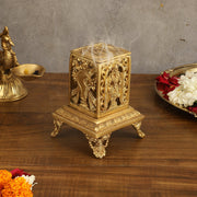 Dhoop Dhani with Shankh chakra namah design| T - Light Holder | 6.5x5x5 inch - Budhshiv.com