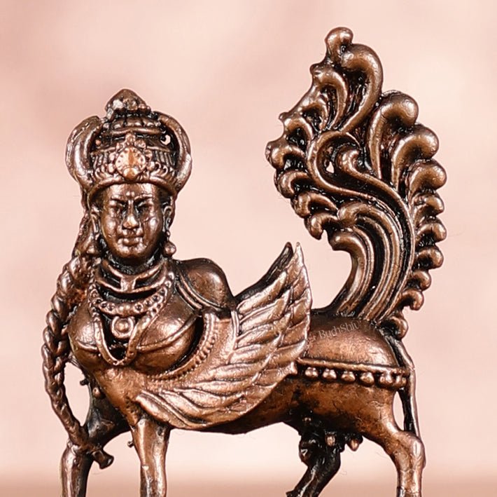 Divine Pure Copper Kamdhenu Cow Idol - Symbol of Abundance 2.5" - Budhshiv.com