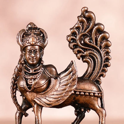 Divine Pure Copper Kamdhenu Cow Idol - Symbol of Abundance 2.5" - Budhshiv.com