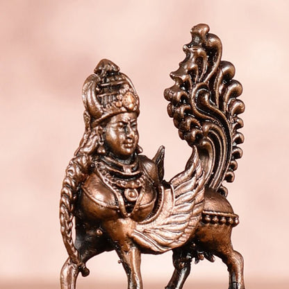 Divine Pure Copper Kamdhenu Cow Idol - Symbol of Abundance 2.5" - Budhshiv.com