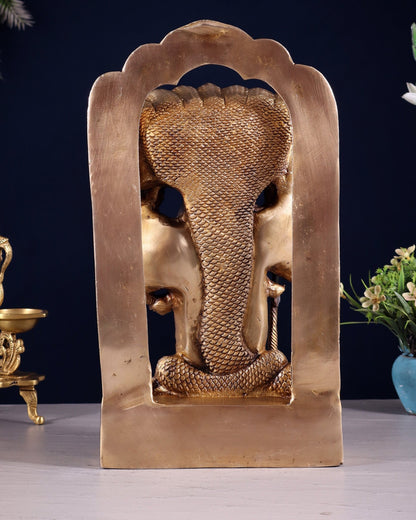 Divine Vishwaroopam of Lord Vishnu brass Statue | black tone | 14.5 Inch - Budhshiv.com