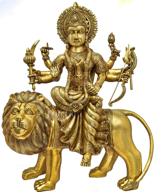 Durga Superfine Brass Statue 24" - Budhshiv.com