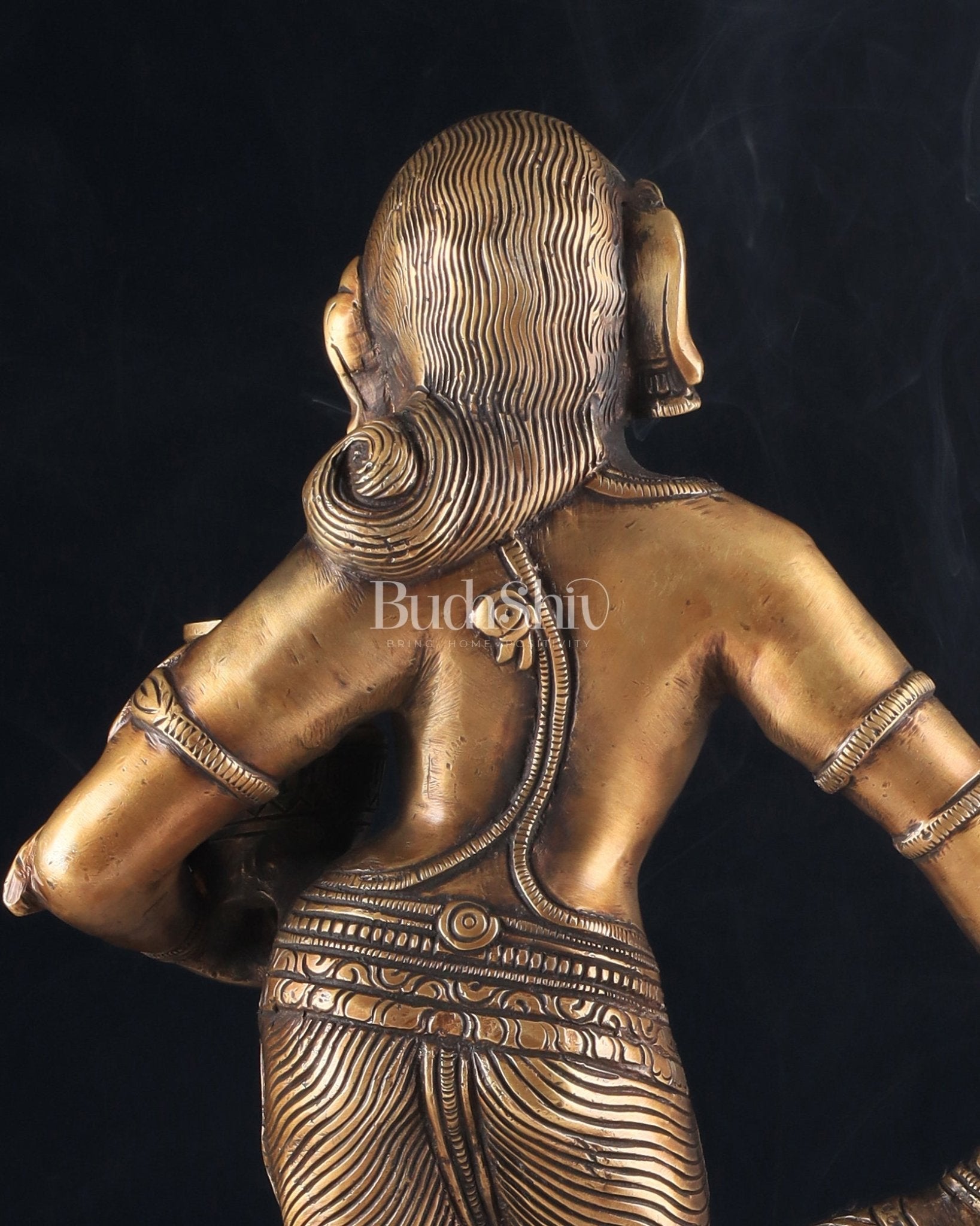 Elegant Brass Pot Lady Sculpture - 16.5 Inches - Budhshiv.com