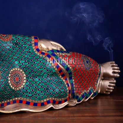 Elegant Brass Resting Buddha Statue 29" - Budhshiv.com