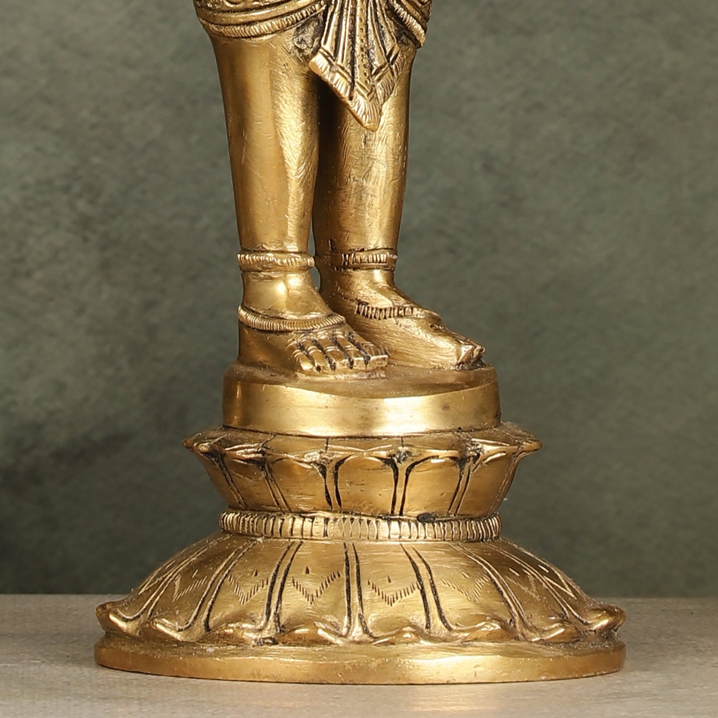 Enchanting Brass Superfine Standing Laddu Gopala Statue - 12 inch - Budhshiv.com