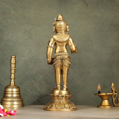 Enchanting Brass Superfine Standing Laddu Gopala Statue - 12 inch - Budhshiv.com