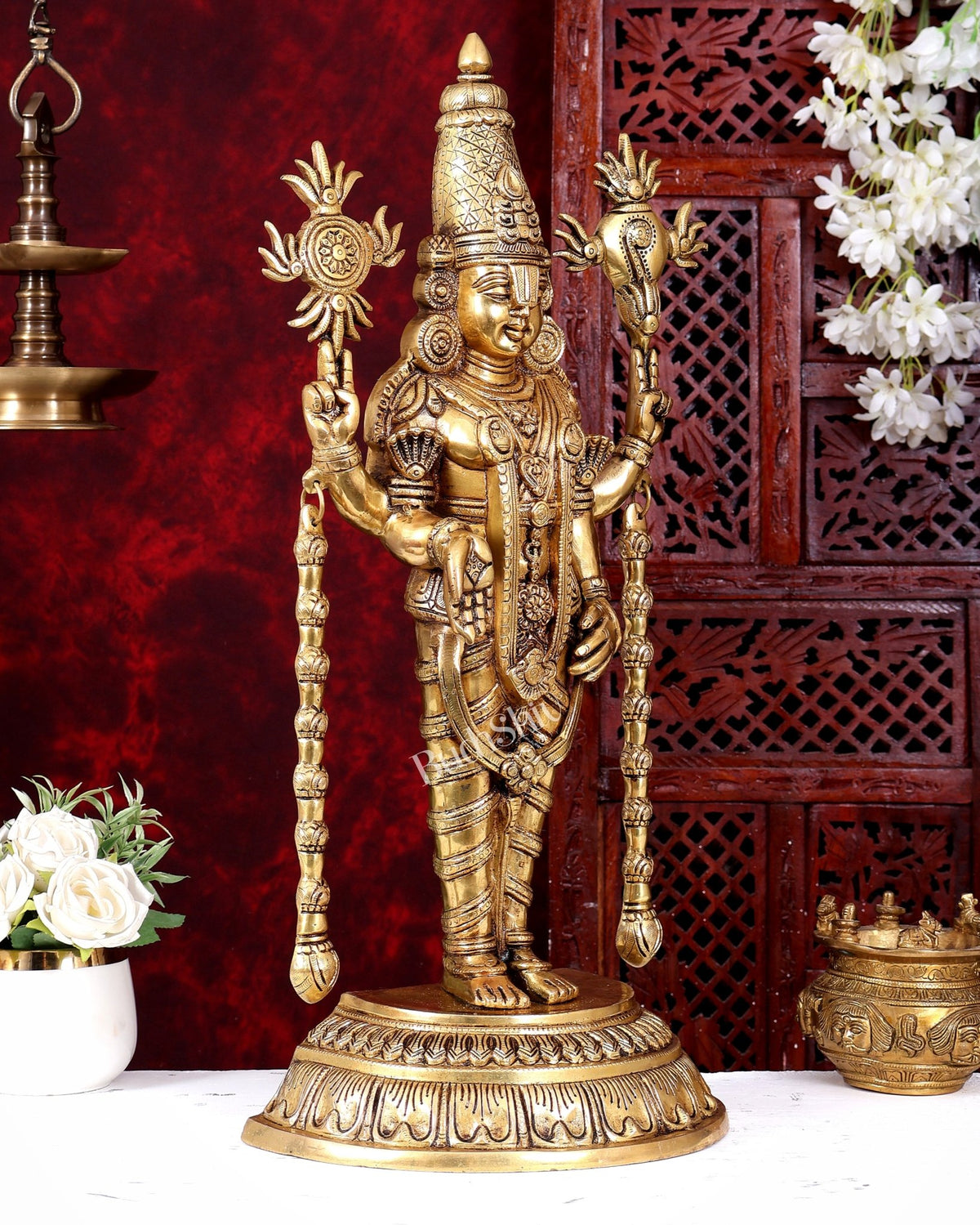 Exclusive Brass Lord Tirupati Balaji Statue – 24 Inch enhanced carvings - Budhshiv.com