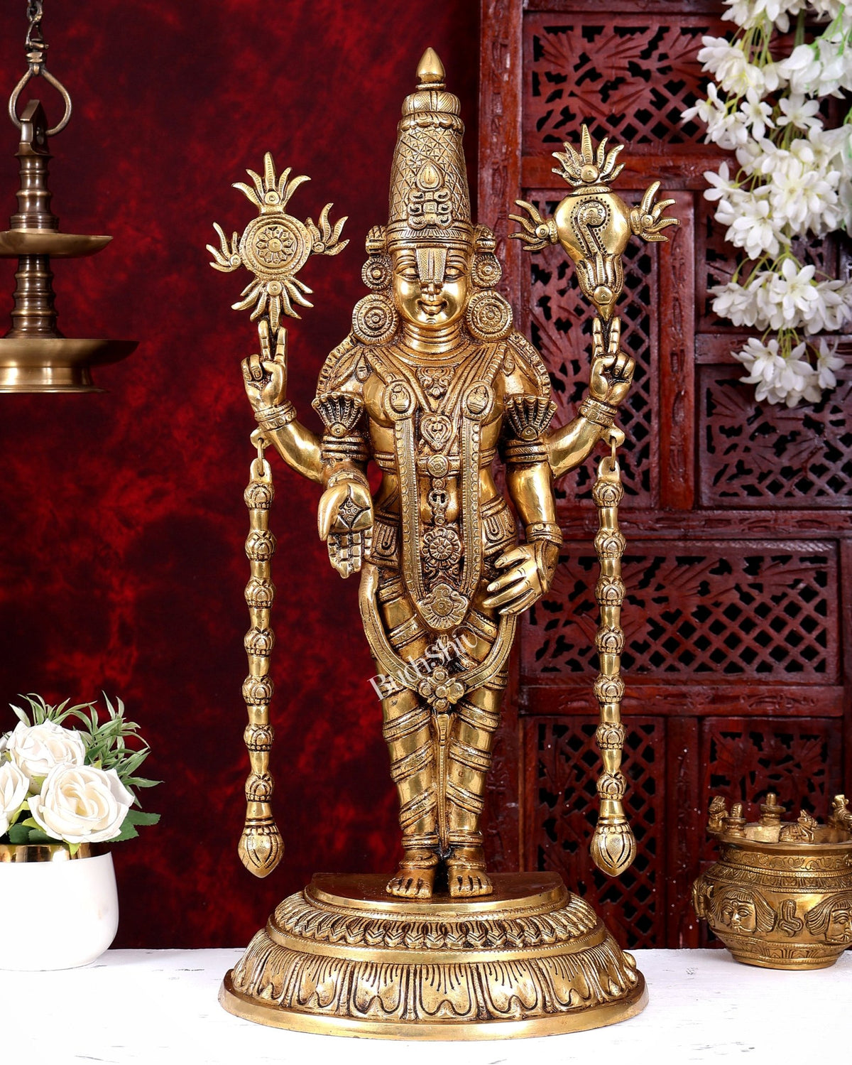 Exclusive Brass Lord Tirupati Balaji Statue – 24 Inch enhanced carvings - Budhshiv.com