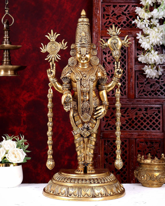 Exclusive Brass Lord Tirupati Balaji Statue – 24 Inch enhanced carvings - Budhshiv.com