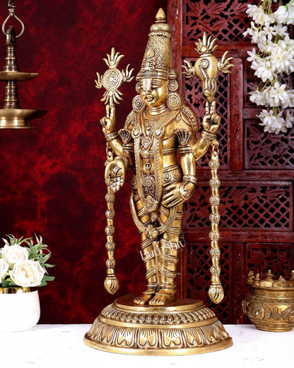 Exclusive Brass Lord Tirupati Balaji Statue – 24 Inch enhanced carvings - Budhshiv.com