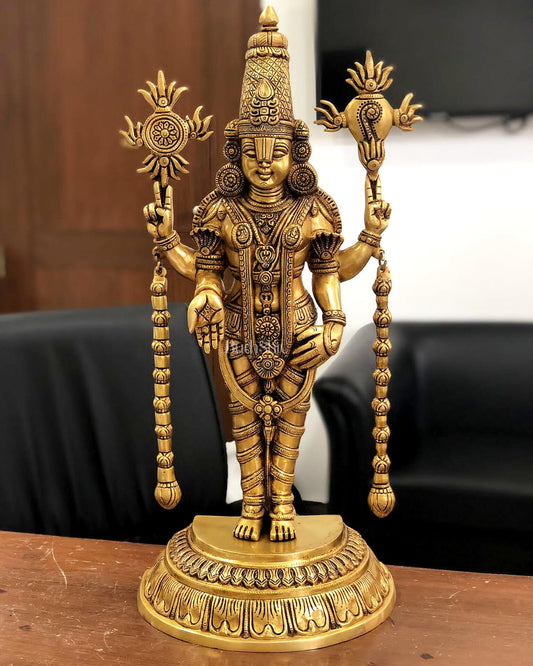 Exclusive Brass Lord Tirupati Balaji Statue – 24 Inch - Budhshiv.com