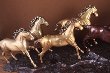 Exotic Brass Set of 7 Lucky Horses - Feng Shui and Vastu Compliant Showpiece - Budhshiv.com