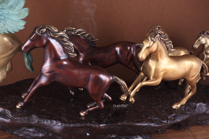 Exotic Brass Set of 7 Lucky Horses - Feng Shui and Vastu Compliant Showpiece - Budhshiv.com