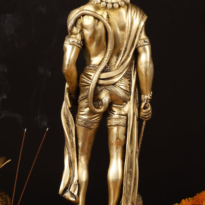 Finely Crafted Brass Lord Hanuman Statue - 24" Height - Budhshiv.com