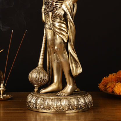 Finely Crafted Brass Lord Hanuman Statue - 24" Height - Budhshiv.com