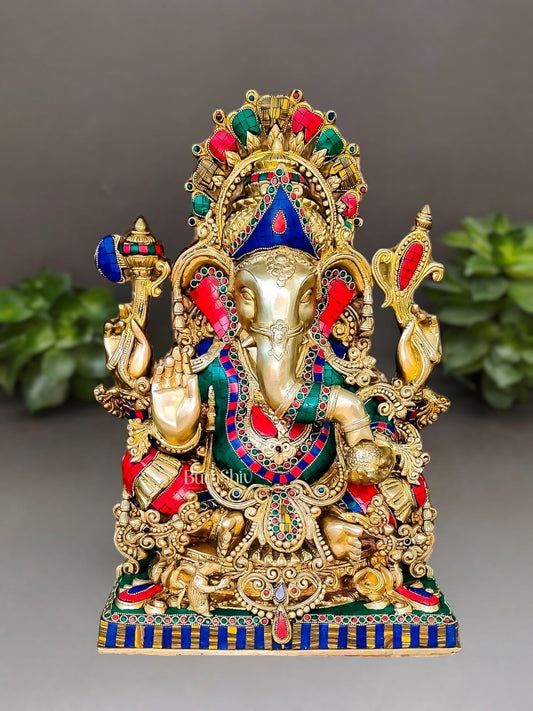 Ganapati Brass Idol 20 inch - Budhshiv.com