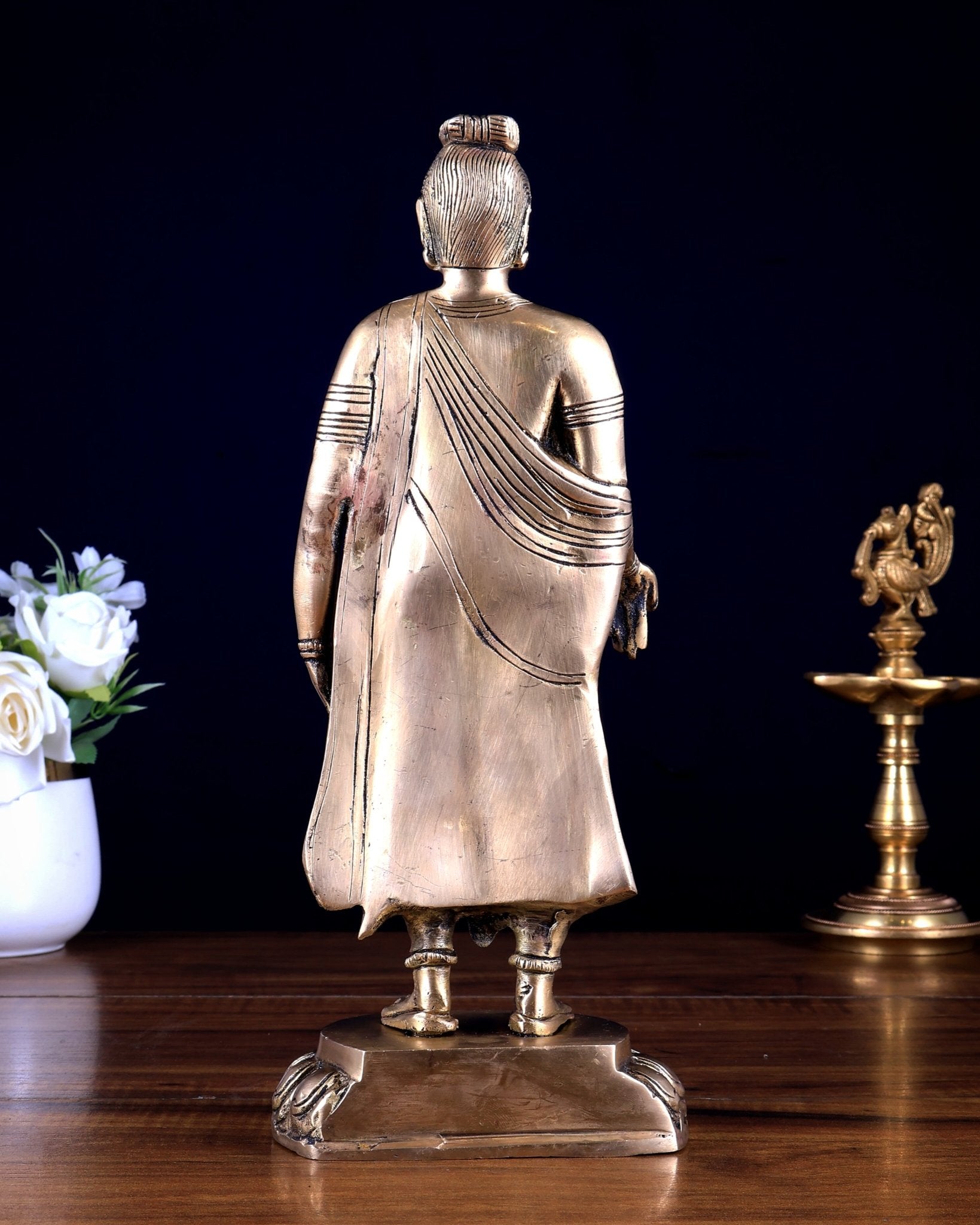 Gandhara Style Standing Buddha – Varada Mudra Sculpture 11 inch - Budhshiv.com