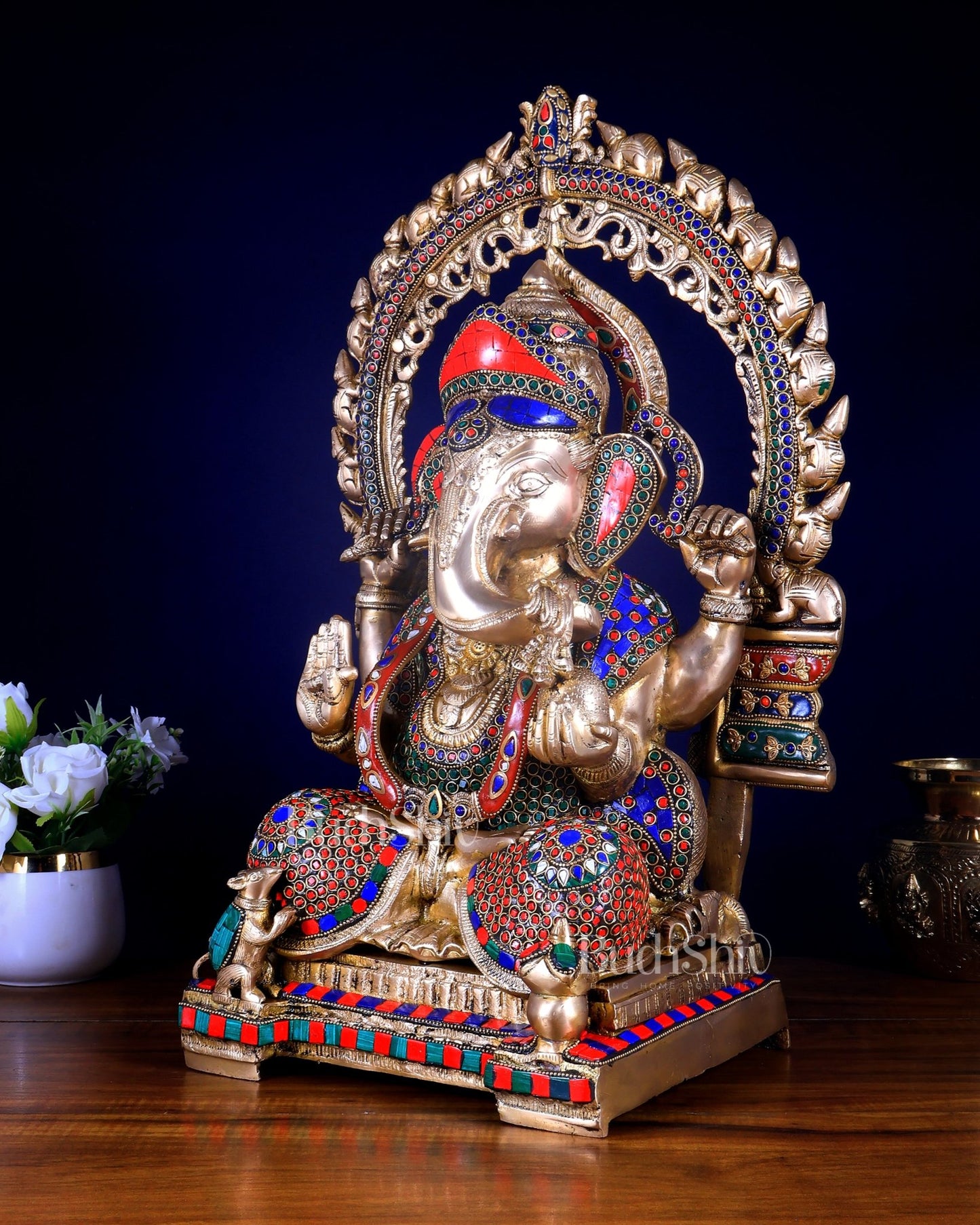 Ganesha Brass Idol 21 inch Puna style - Budhshiv.com