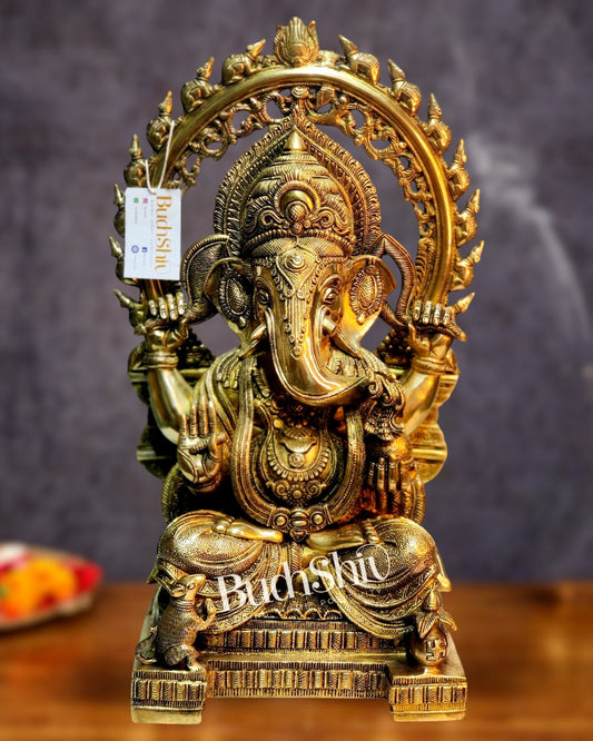 Ganesha Brass Idol 21 inch - Budhshiv.com
