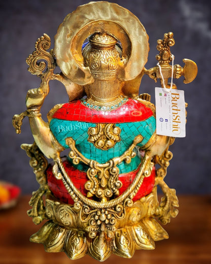 Ganesha Brass Idol Ganapati Brass Idol 16 inch - Budhshiv.com