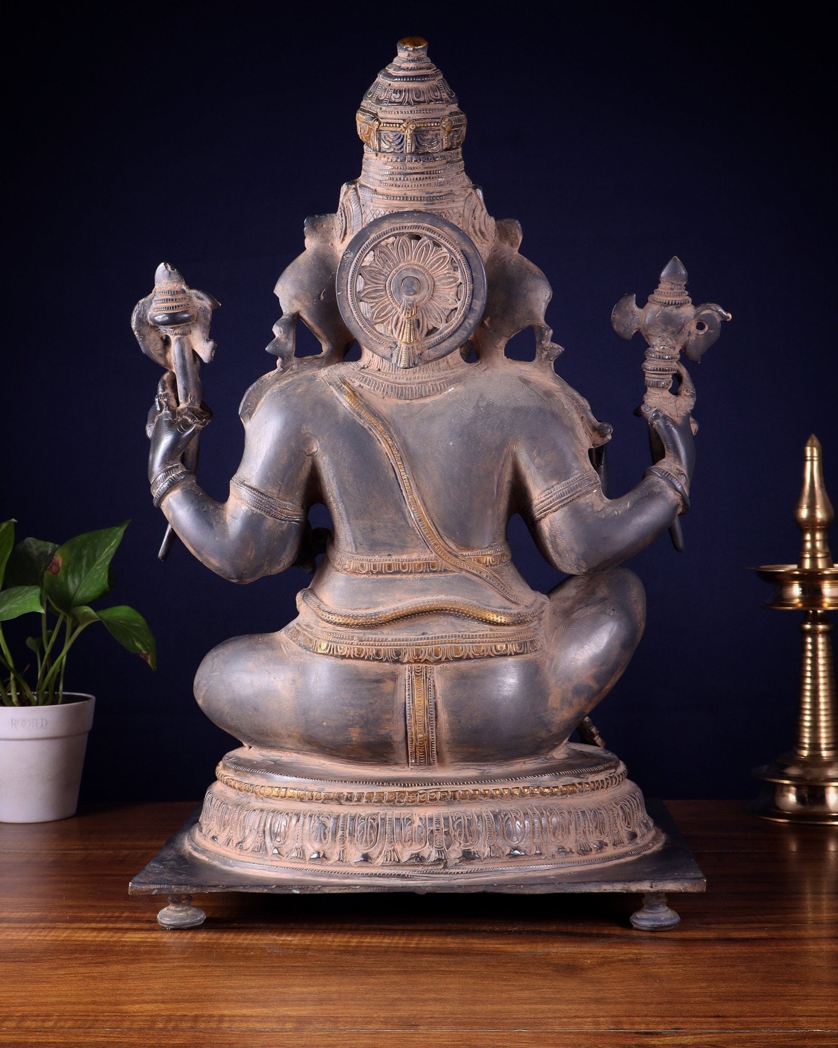 Ganesha Brass statue - Majestic 21 - Inch Height - Budhshiv.com