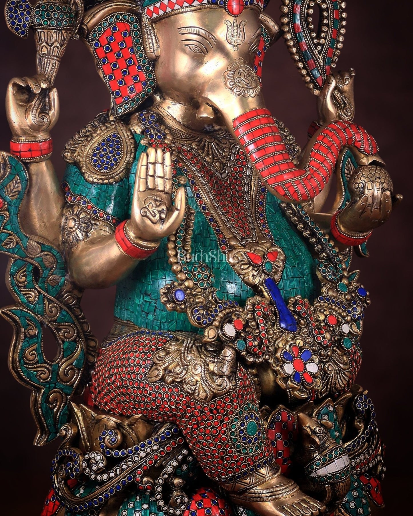 Ganesha Superfine Brass Large Sized Statue 30" - Budhshiv.com