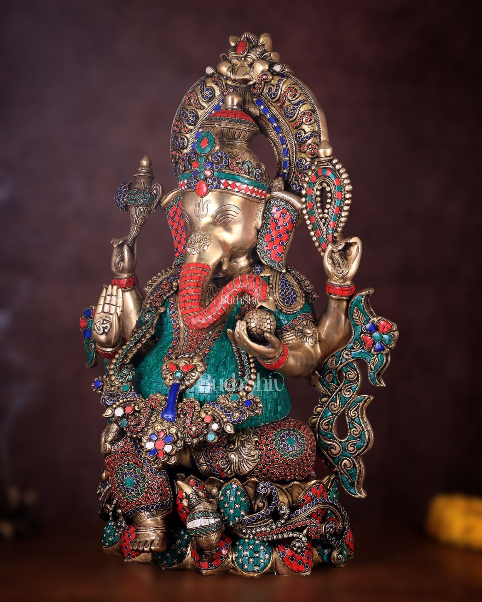 Ganesha Superfine Brass Large Sized Statue 30" - Budhshiv.com
