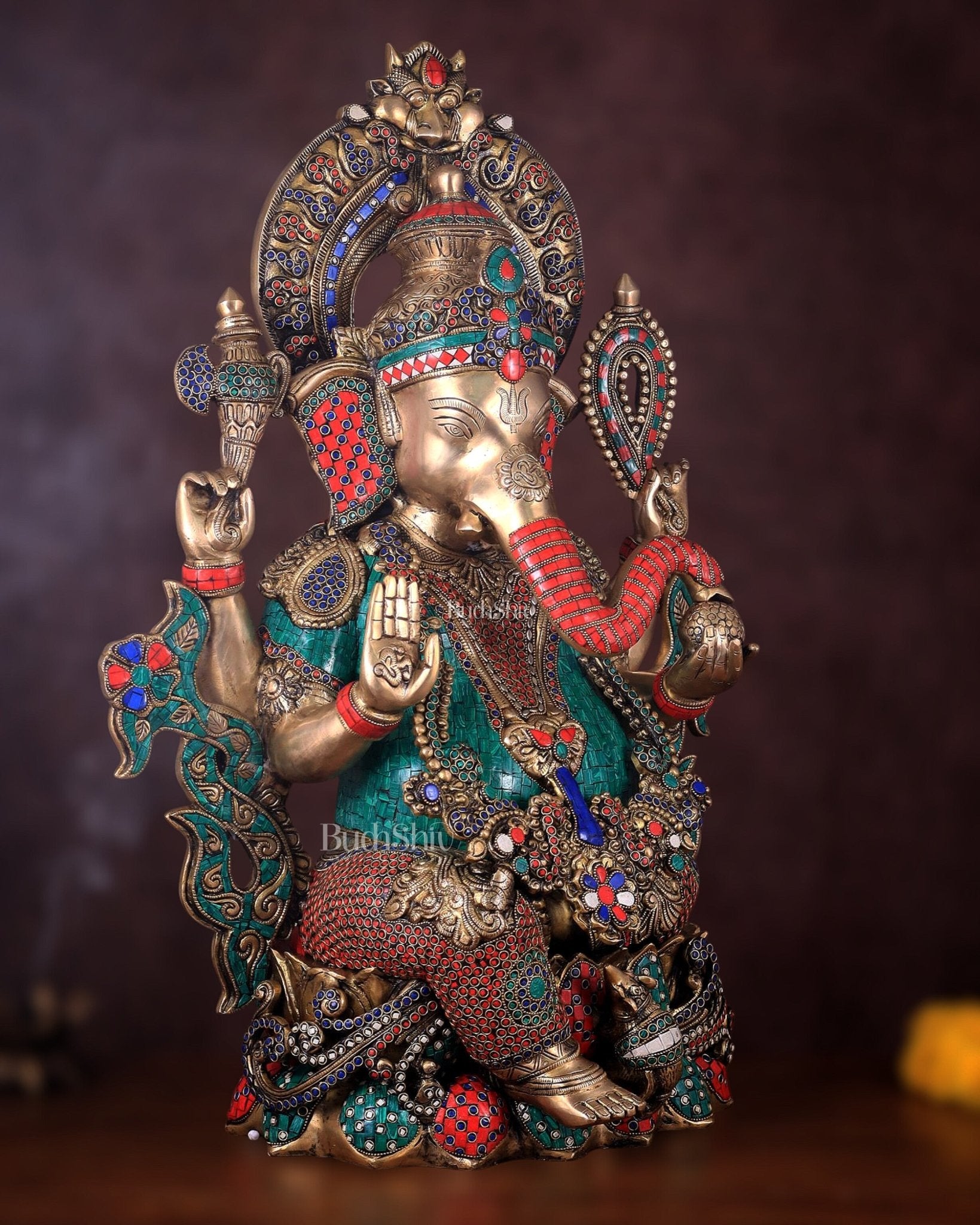 Ganesha Superfine Brass Large Sized Statue 30" - Budhshiv.com