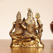 Handcrafted Brass Lord Shiva Parivaar Idol 6" - Budhshiv.com