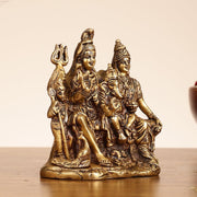Handcrafted Brass Lord Shiva Parivaar Idol 6" - Budhshiv.com