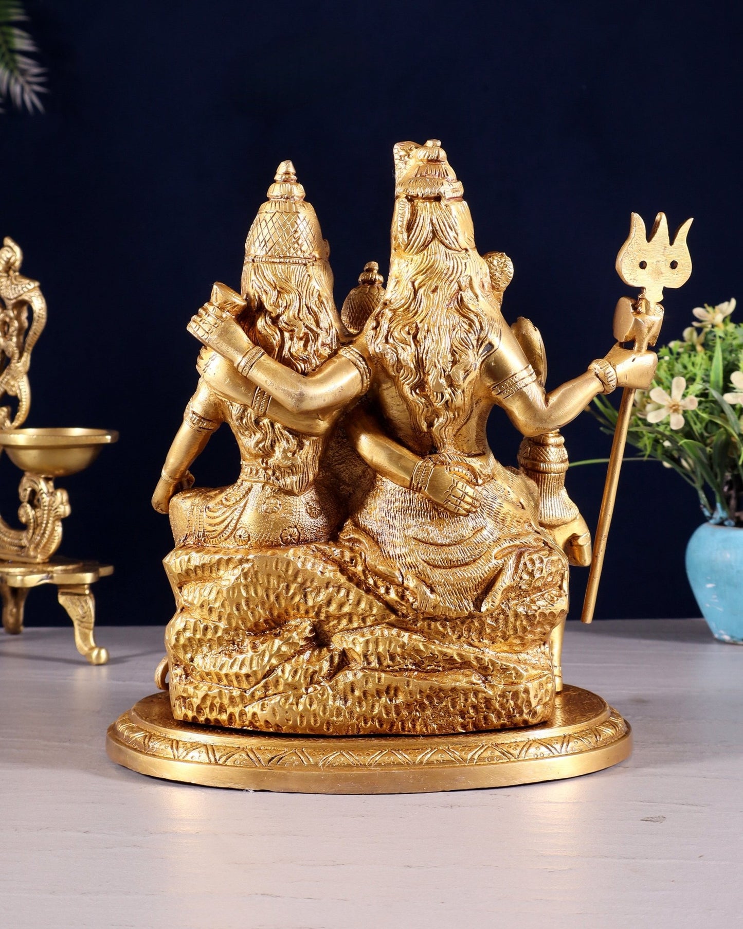 Handcrafted Brass Lord Shiva Parivaar Idol | 9.5" Height - Budhshiv.com