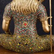 Handcrafted Brass Lord Shiva Statue with Stonework - 20 Inches - Budhshiv.com