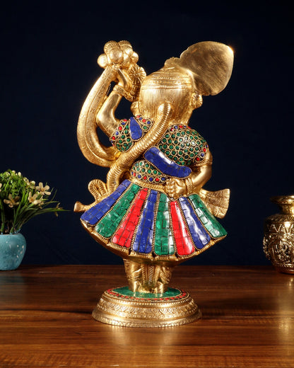 Handcrafted brass Lord Shrinath Ji Statue | From Nathdwara | 13 Inch meenakari - Budhshiv.com