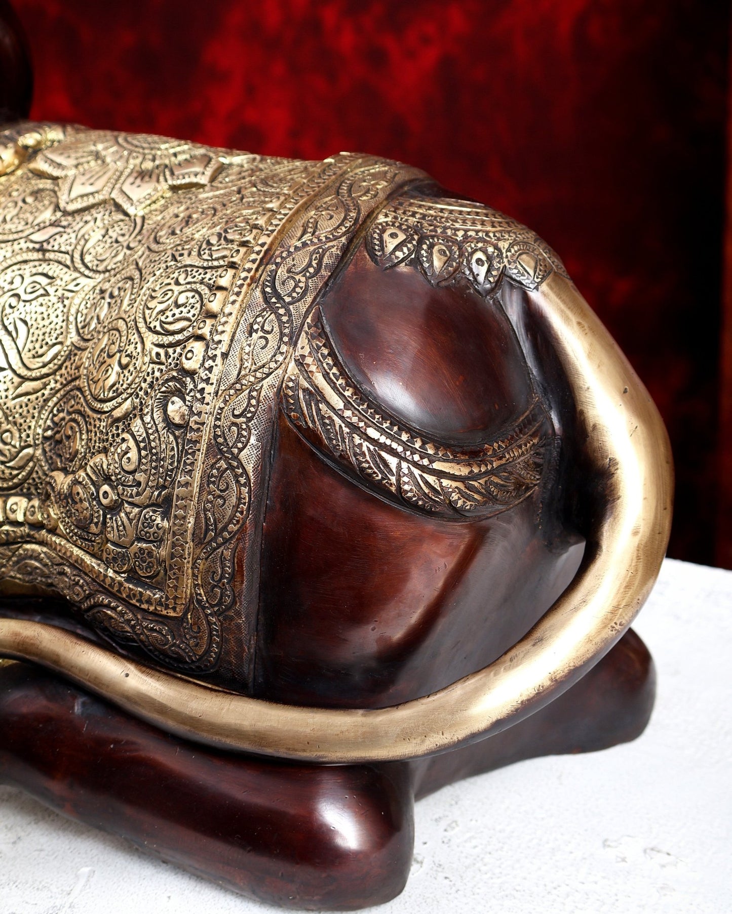 Handcrafted Brass Nandi Idol 21 inch dual tone - Budhshiv.com