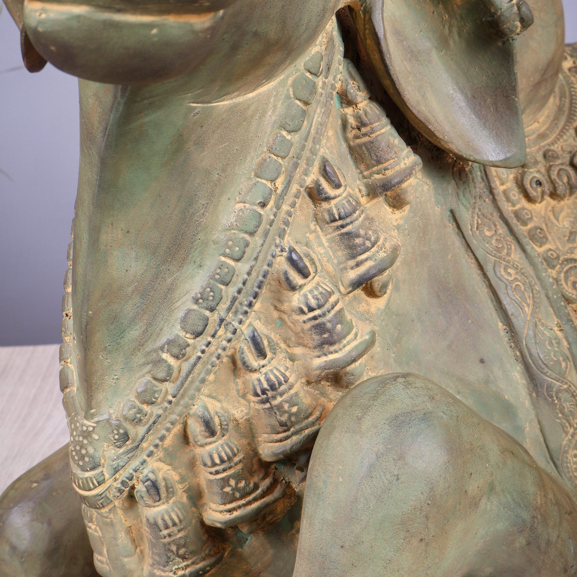 Handcrafted Brass Nandi Idol – Vintage Patina 21" - Budhshiv.com