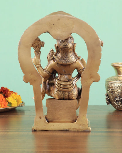 Handcrafted Brass Narsimha Lakshmi Statue | 8" Height - Budhshiv.com
