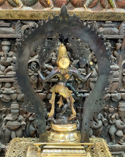 Handcrafted Brass Nataraja Statue - 26 Inch black edition - Budhshiv.com