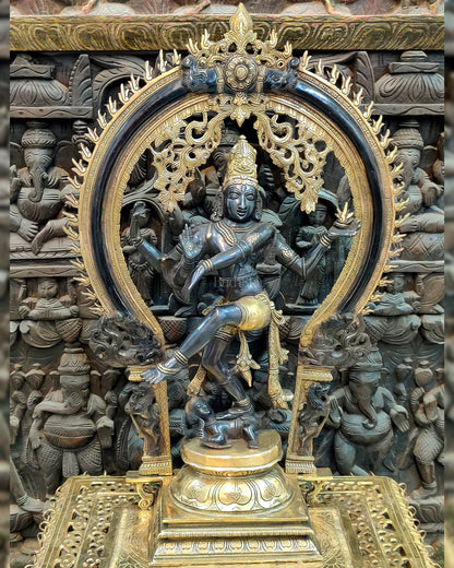 Handcrafted Brass Nataraja Statue - 26 Inch black edition - Budhshiv.com