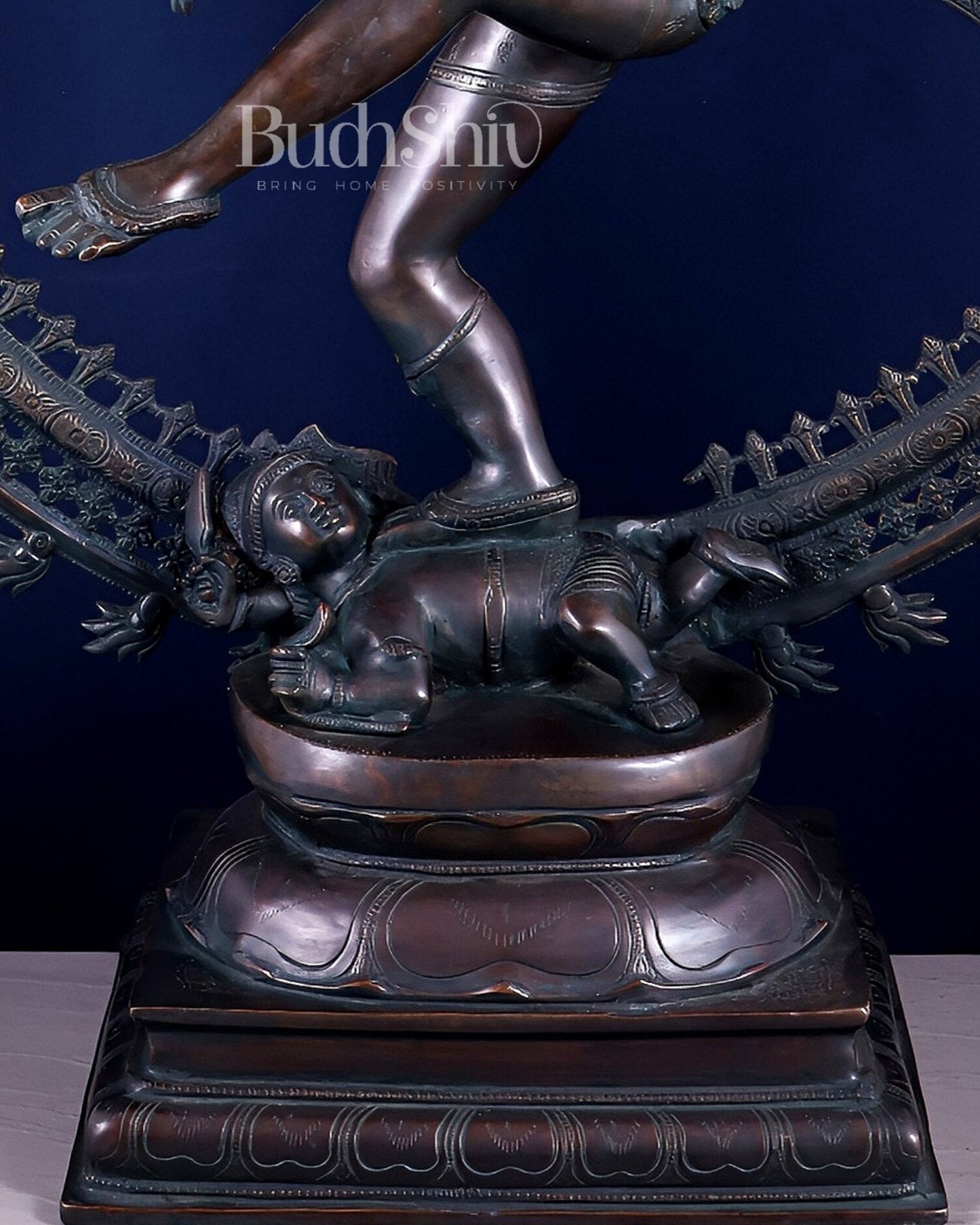 Handcrafted Brass Nataraja Statue - Height 36" Chola Black tone - Budhshiv.com