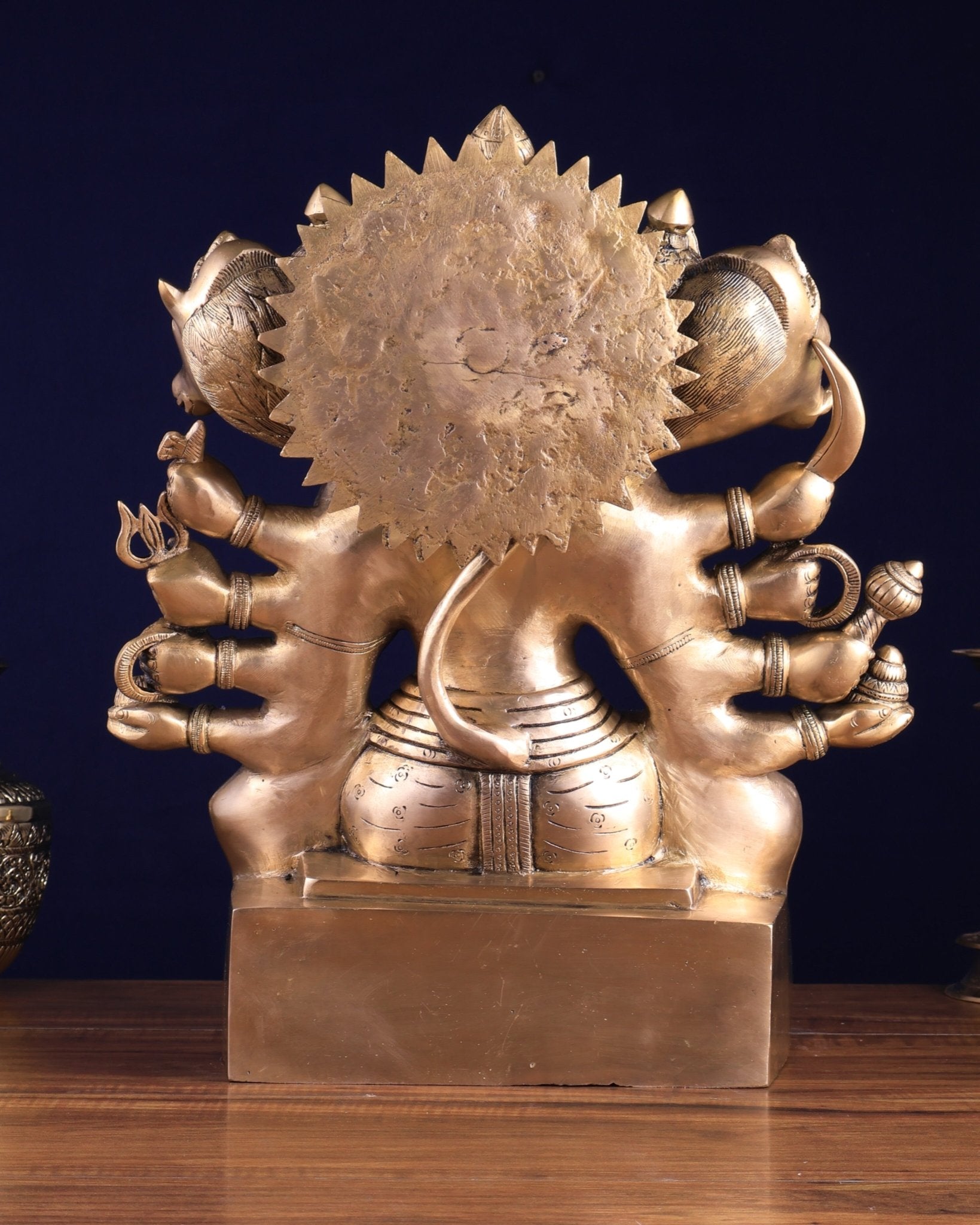 Handcrafted Brass Panchmukhi Hanuman Idol | Divine Blessings 17" - Budhshiv.com