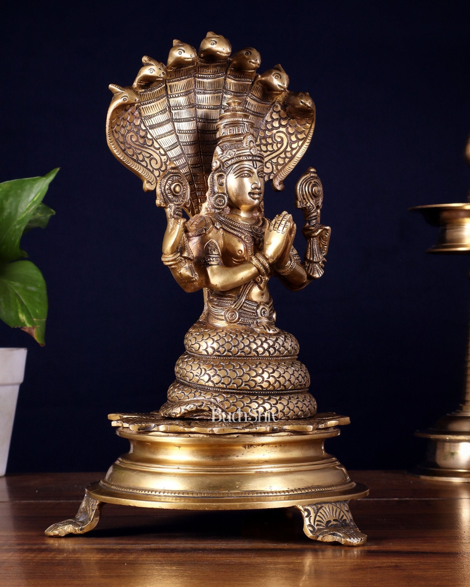 Handcrafted Brass Statue of Lord Patanjali, the Father of Yoga | 10.5" - Budhshiv.com