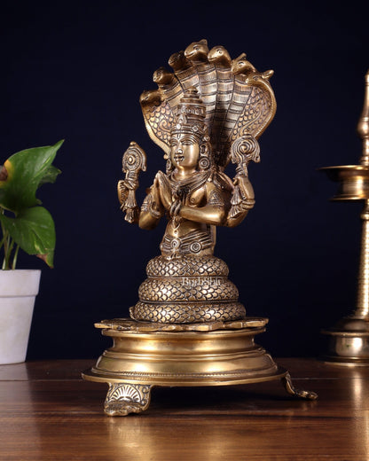 Handcrafted Brass Statue of Lord Patanjali, the Father of Yoga | 10.5" - Budhshiv.com