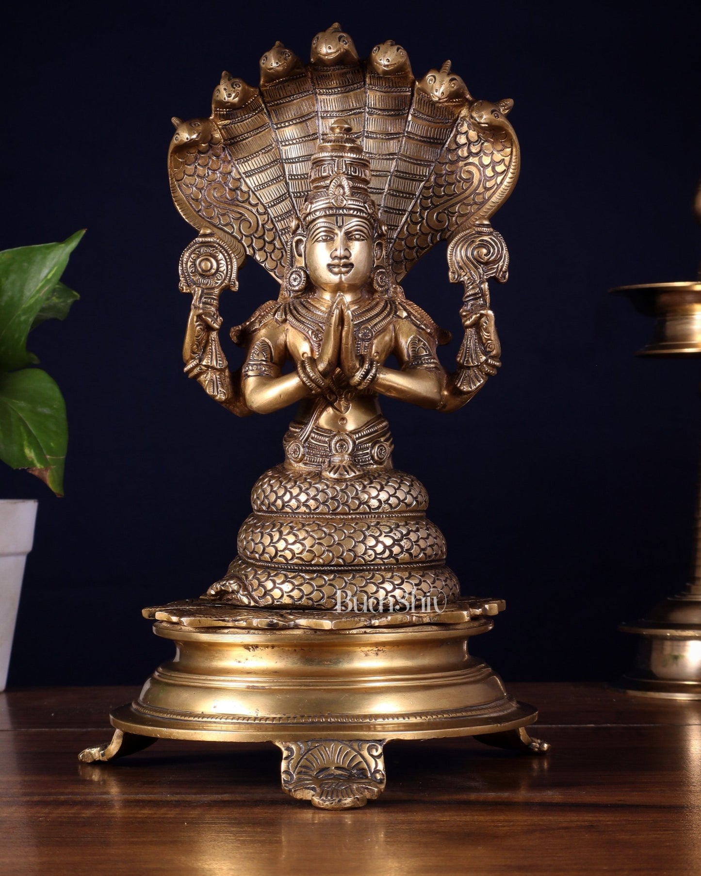 Handcrafted Brass Statue of Lord Patanjali, the Father of Yoga | 10.5" - Budhshiv.com