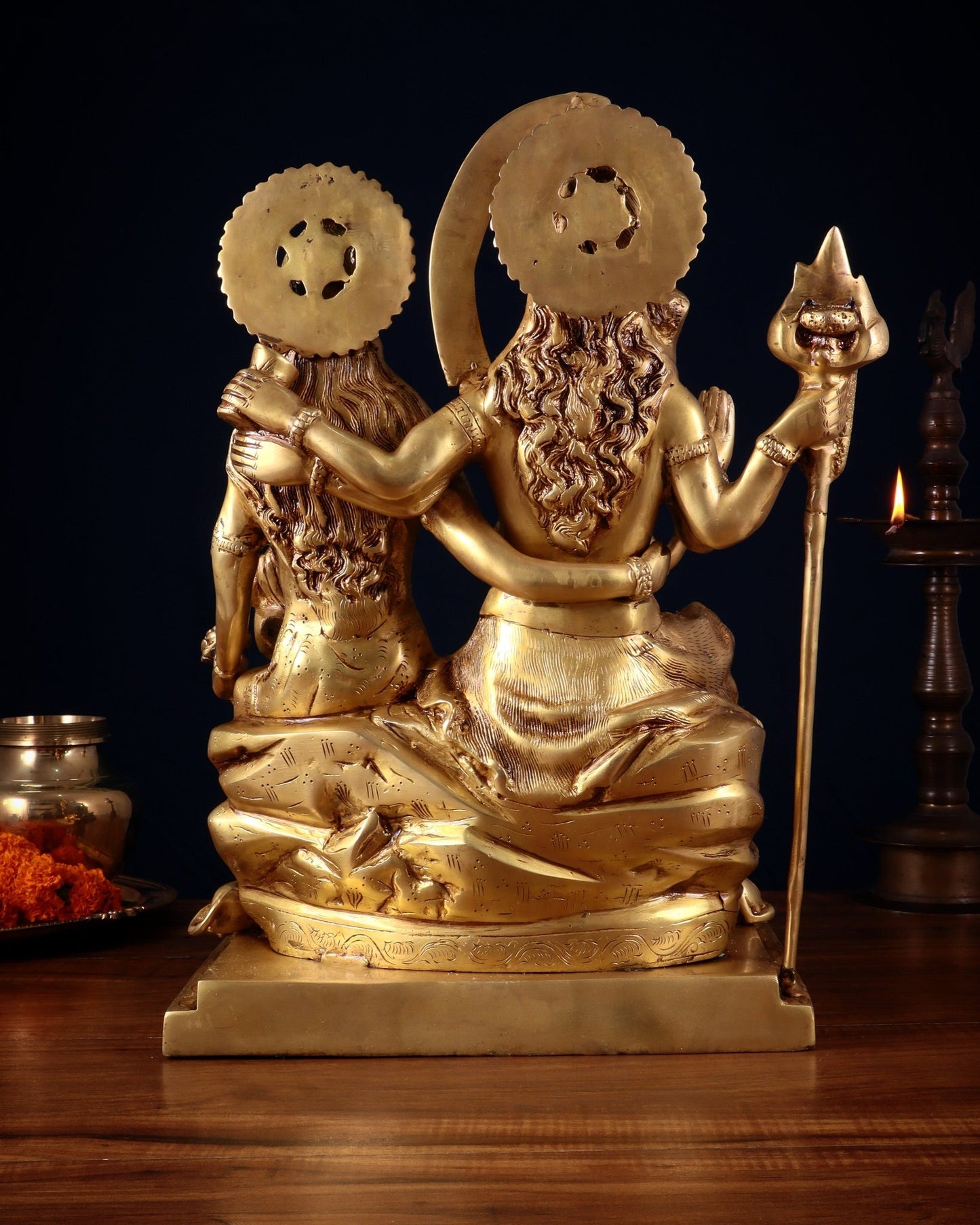 Handcrafted Lord Shiva Family Statue - Superfine Brass | 18" Height - Budhshiv.com