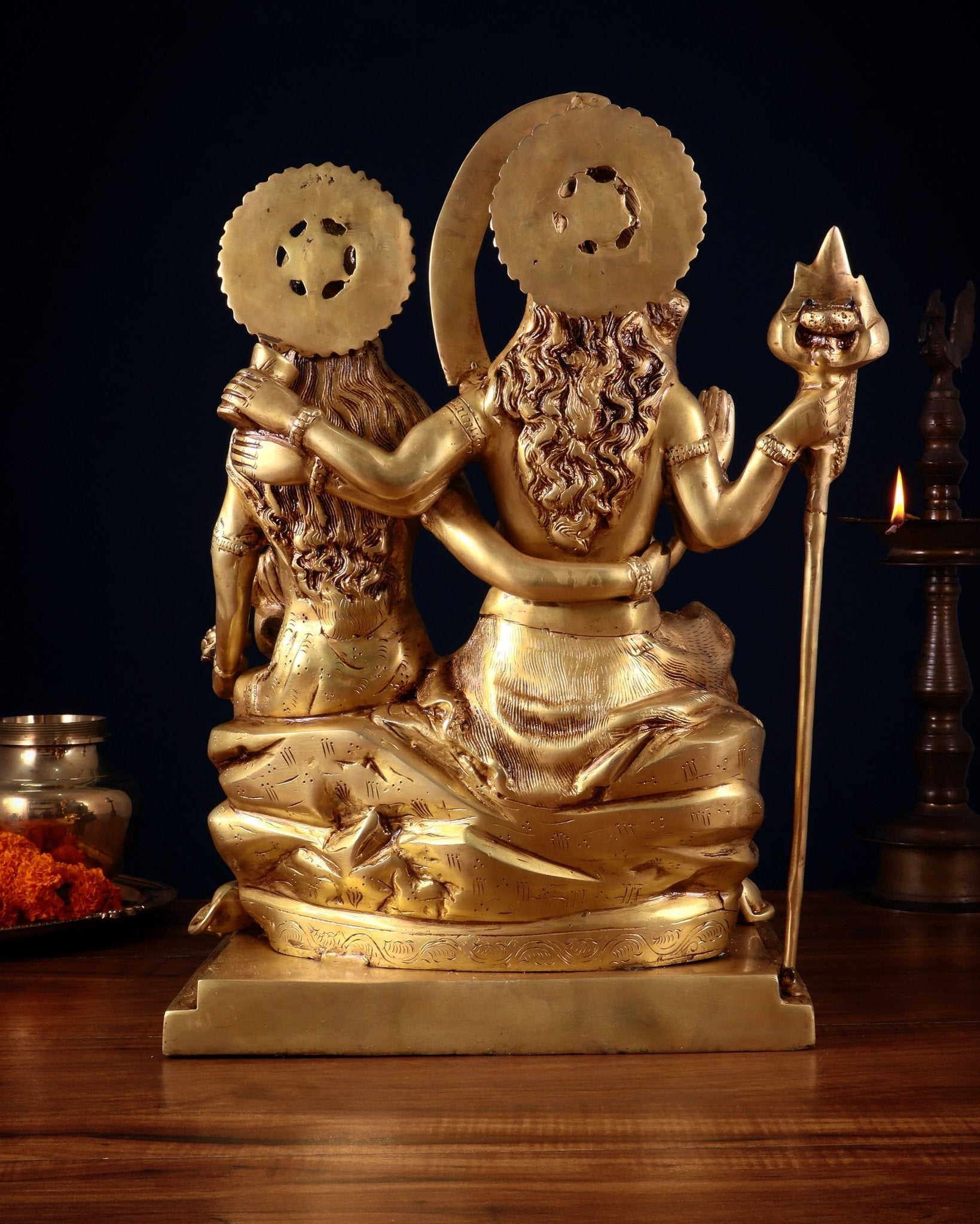 Handcrafted Lord Shiva Family Statue - Superfine Brass | 18" Height - Budhshiv.com