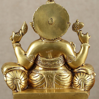 Handcrafted Pure Brass Ganesha Idol – 10" Height - Budhshiv.com