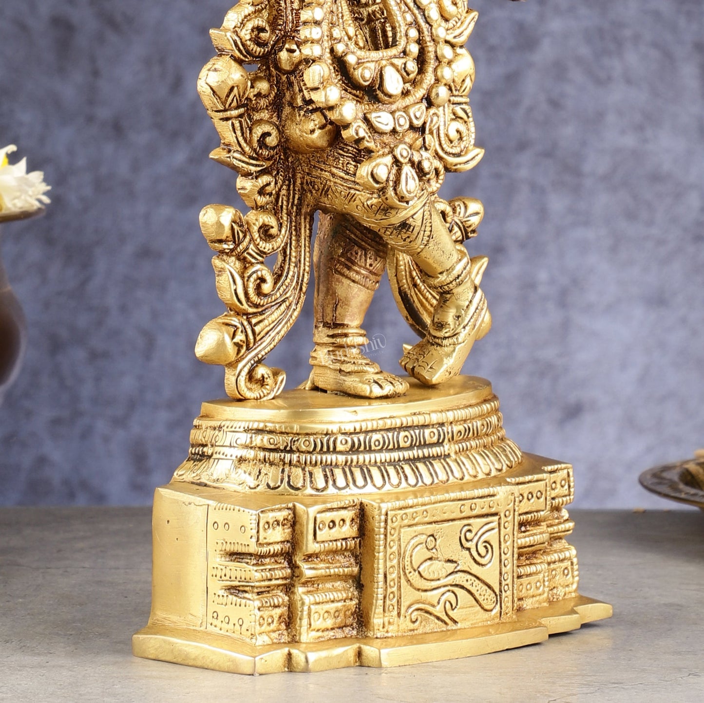 Handcrafted Pure Brass Lord Krishna Statue - 13.5 Inch - Budhshiv.com